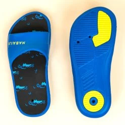 Ciabatte Piscina Bambino SLAP 500 CROCO Blu-nero -Nabaiji ciabatte piscina bambino slap 500 croco blu nero 3