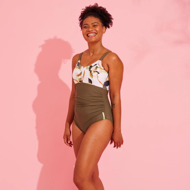 Costume Acquagym Prémaman AYA FLO Bianco-verde 2 Costume Acquagym Prémaman AYA FLO Bianco-verde - immagine 2