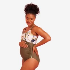 Costume Acquagym Prémaman AYA FLO Bianco-verde