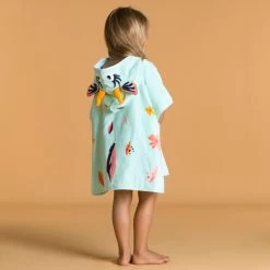 Poncho Baby Bambino GAZZELLA Cotone Verde -Nabaiji poncho baby bambino gazzella cotone verde 2